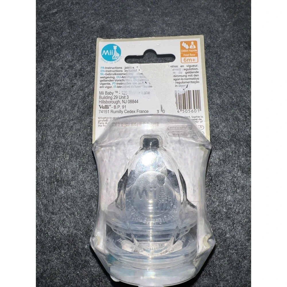 Mii Sophie The Giraffe 2 Silicone Nipples medium flow 6+ Months